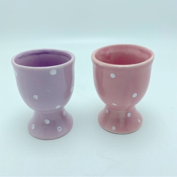Studio 33 Set of 2 Whimsical Egg Cups Polka Dot - Picture 2 of 4